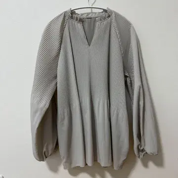 플리츠 디자인 카프탄 블라우스 풀오버
