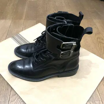 ZARA 자라 레이스업 숏부츠 37 블랙