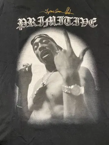 Primitive 2Pac 프린트 T셔츠 XL 블랙