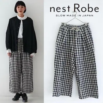 완판템 nest robe 네스트로브 울 코튼 린넨 깅엄 팬츠