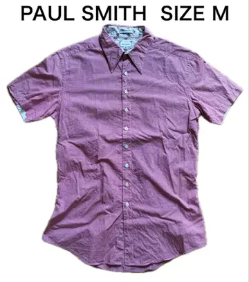 PAUL SMITH 폴스미스 반팔 셔츠 버튼 다운 셔츠 체크 꽃무늬 M