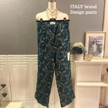 [ 5만 엔 ] ITALY brand 자카드 플라워 디자인 팬츠