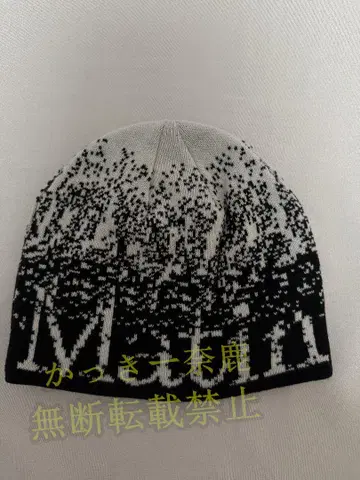 Matin Kim 니트 모자 화이트 블랙 그라데이션