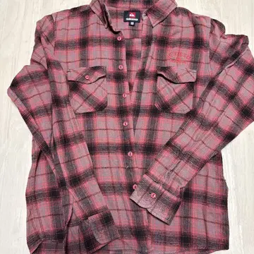 Quiksilver 긴팔 셔츠 빨검 체크 S