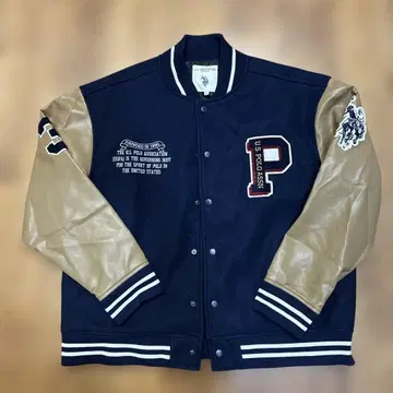U.S. Polo Assn. 멜톤 인조 가죽 바시티 자켓 L 사이즈
