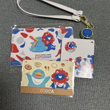 만박 기념 ICOCA 인조 가죽 패스 케이스 세트 IC 카드 케이스