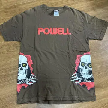 POWELL 스컬 프린트 티셔츠 L