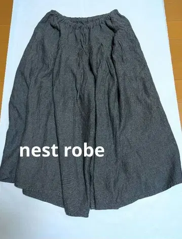 네스트로브 와이드 팬츠 큐롯 린넨 밴딩 끈 허리 프리 사이즈