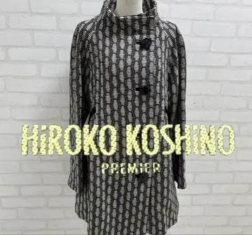 새상품급 HIROKO KOSHINO PREMIER 울 코트 실크 일본
