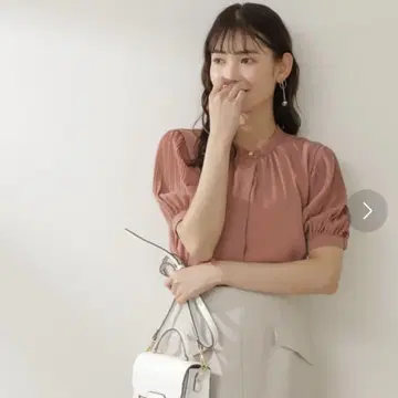 NATURALBEAUTYBASIC 반팔 블라우스 오렌지