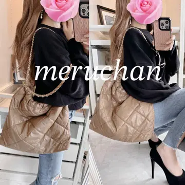 체인 퀼팅 토트백 숄더