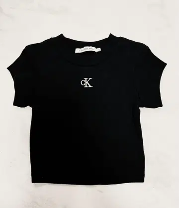 레어 Calvin Klein 블랙 반팔 상의 T셔츠 블랙