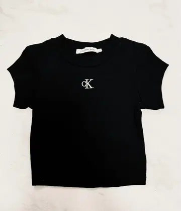 레어 Calvin Klein 블랙 반팔 상의 T셔츠 블랙