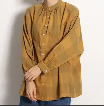 새상품*니코앤드*빅 체크 무늬 돌먼 슬리브 튜닉 셔츠