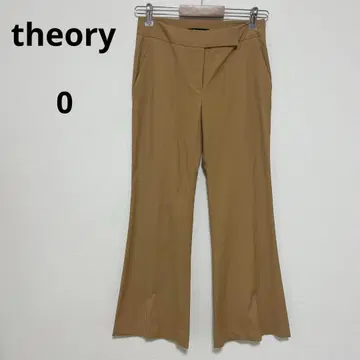띠어리 theory 0 S 스트레치 플레어 팬츠 슬림 레그 팬츠 카멜색