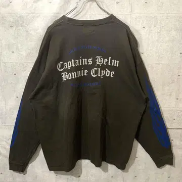 captains helm 긴팔 티셔츠 흑먹색 파이어 패턴