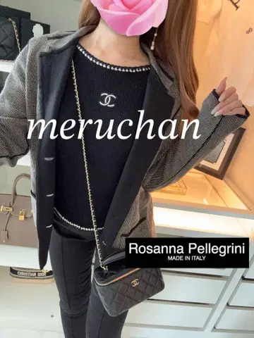 [ 새상품급 ] Rosanna Pellegrini 니트 테일러드 자켓