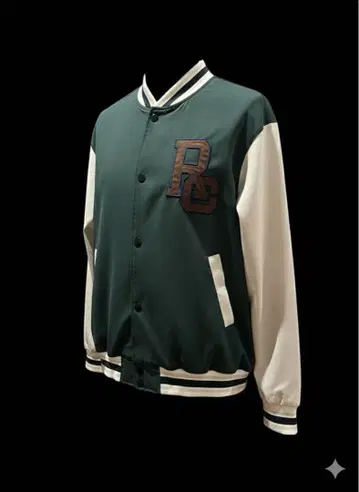 CONTRIBE 바시티 자켓 M 다크 그린/화이트