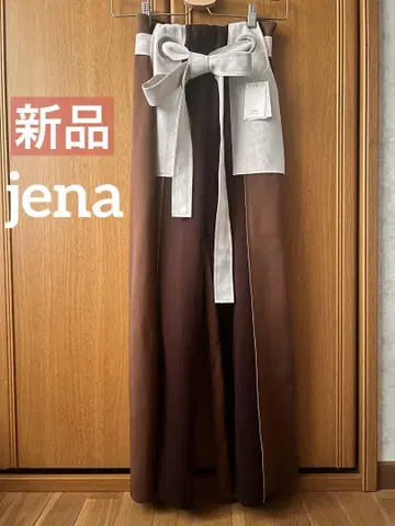 새상품 제나에스파스멜베유 배색 본딩 리본 이지 와이드 팬츠