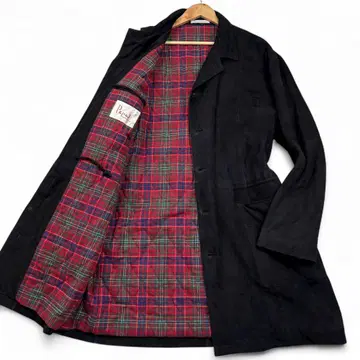 새상품급 PAPAS 파파스 스웨이드 가죽 코트 램 가죽 양가죽 블랙