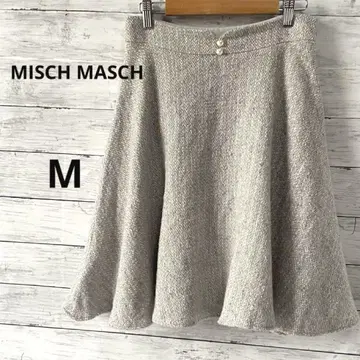 [미슈마슈] 스커트 플레어 펄 버튼 울 일본제 타마야 M