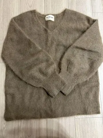 Ray BEAMS 베이지 V넥 스웨터 긴팔