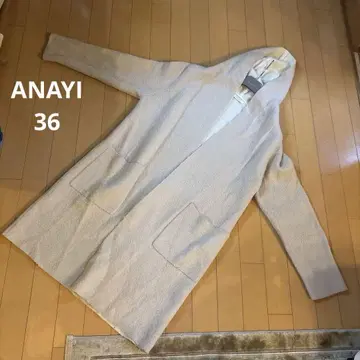 [ 새상품급 ] ANAYI 롱 가디건 옅은 핑크 x 화이트