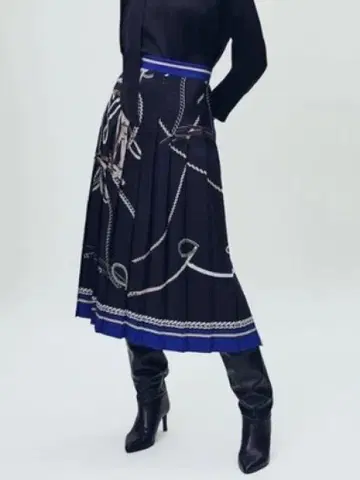 택 포함 Massimo Dutti 마시모두띠 플리츠 스커트