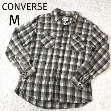 CONVERSE 컨버스 체크 셔츠 M 긴팔 코튼 남성용 면