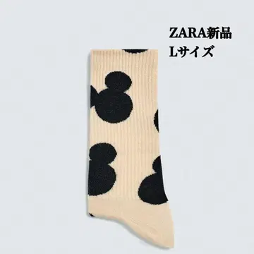 ZARA 콜라보 미키마우스 실루엣 삭스 L 새상품 28~30cm