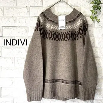 새상품 INDIVI 니트 페어아일 패턴 캐시미어 인디비 2024년