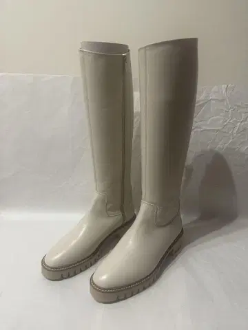 카네마츠 화이트 롱 부츠 사이드 지퍼