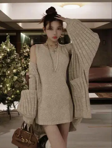 Darich 셔벗 앙상블 니트 미니 원피스 베이지 BEG
