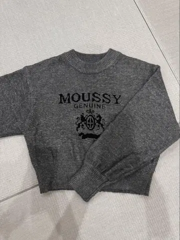 MOUSSY 그레이 로고 니트 스웨터 F