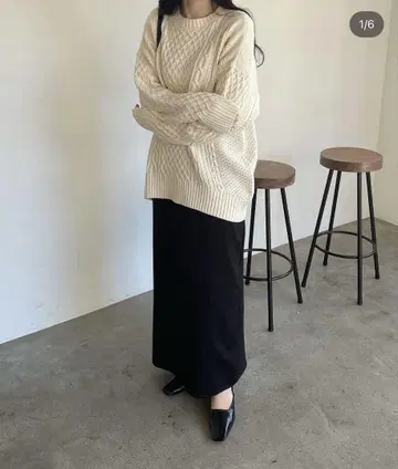nairo 나이로 보이프렌드 니트 아이보리