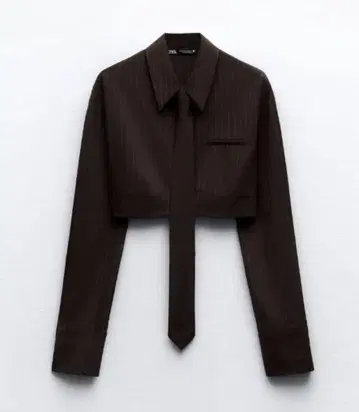 ZARA 넥타이 포함 크롭 셔츠