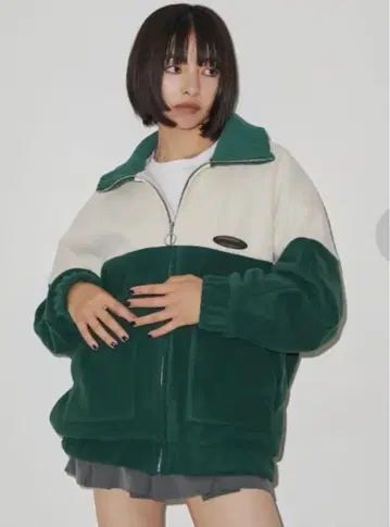 에모다 리브 컬러 플리스 블루종