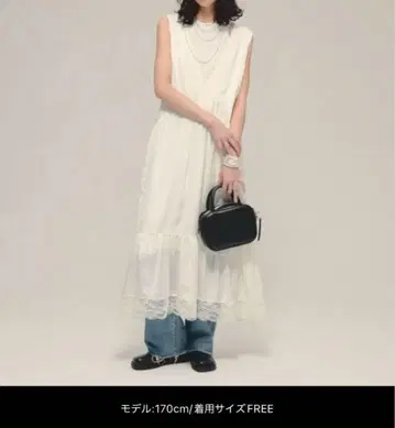 [ eL ] Gather Lace V One-piece