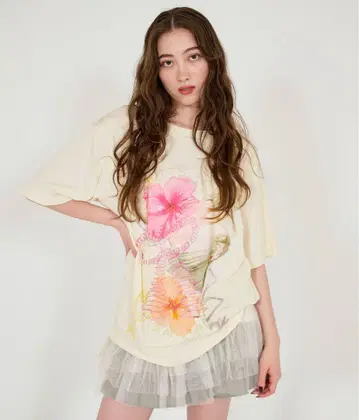 TINA: JOJUN 플라워 콜라주 오버 셔츠