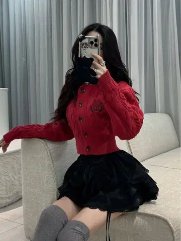 Darich 랜덤 프릴 미니 스커트 BLACK