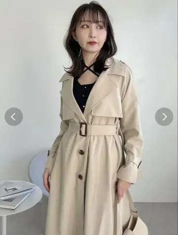 dazzlin 백 플리츠 트렌치코트