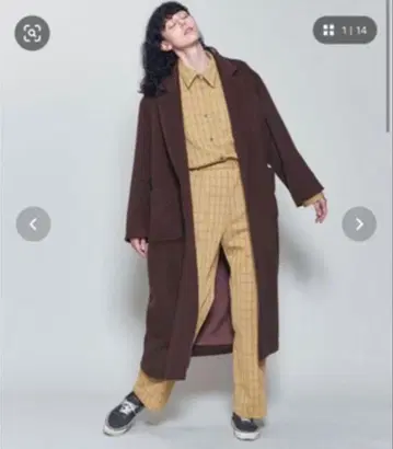 6 Roku SHAGGY COAT 롱 코트 브라운