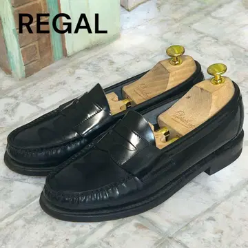 새상품급 리갈 유리 가죽 코인 로퍼 블랙 W54B 24cm