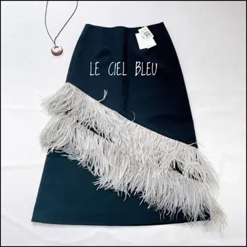 [ 새상품급 ] LE CIEL BLEU 타이트 스커트 페더 엘레강스 미디