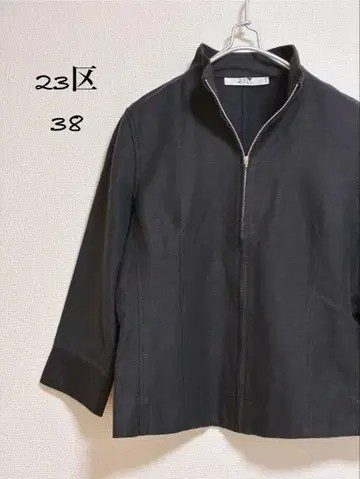 [ 새상품급 ] 23구 블랙 집업 자켓 38 린넨 온워드 카시야마 M