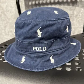 POLO 올 패턴 네이비 버킷햇