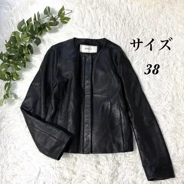 ROUGE Vif 노카라 자켓 블랙 38 램 가죽 양가죽