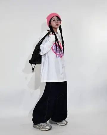 L2083 M 스티치 벌룬 인디고 데님 지저인