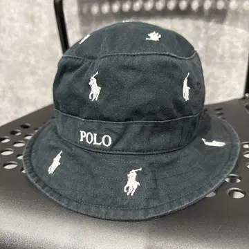 Polo 올 패턴 버킷햇 블랙