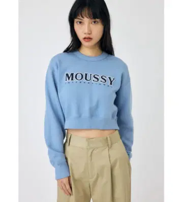 MOUSSY 맨투맨 스카이블루